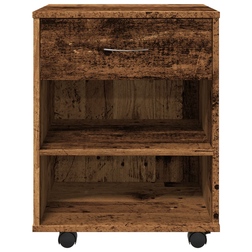 Rolling Cabinet Old Wood 46x36x59 cm Engineered Wood